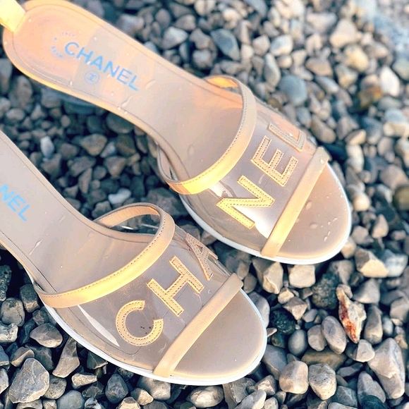 CHANEL | Shoes | Chanel9s Pvc Transparent Mules Slides Sandals | Poshmark